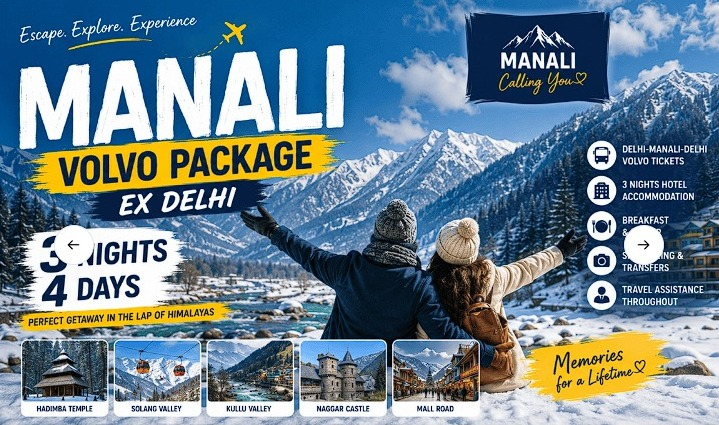 Manali Holiday Package – 3 Nights 4 Days | Solang Valley & Kullu Tour