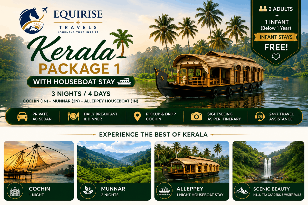 Kerala Premium Escape with AC Deluxe Houseboat