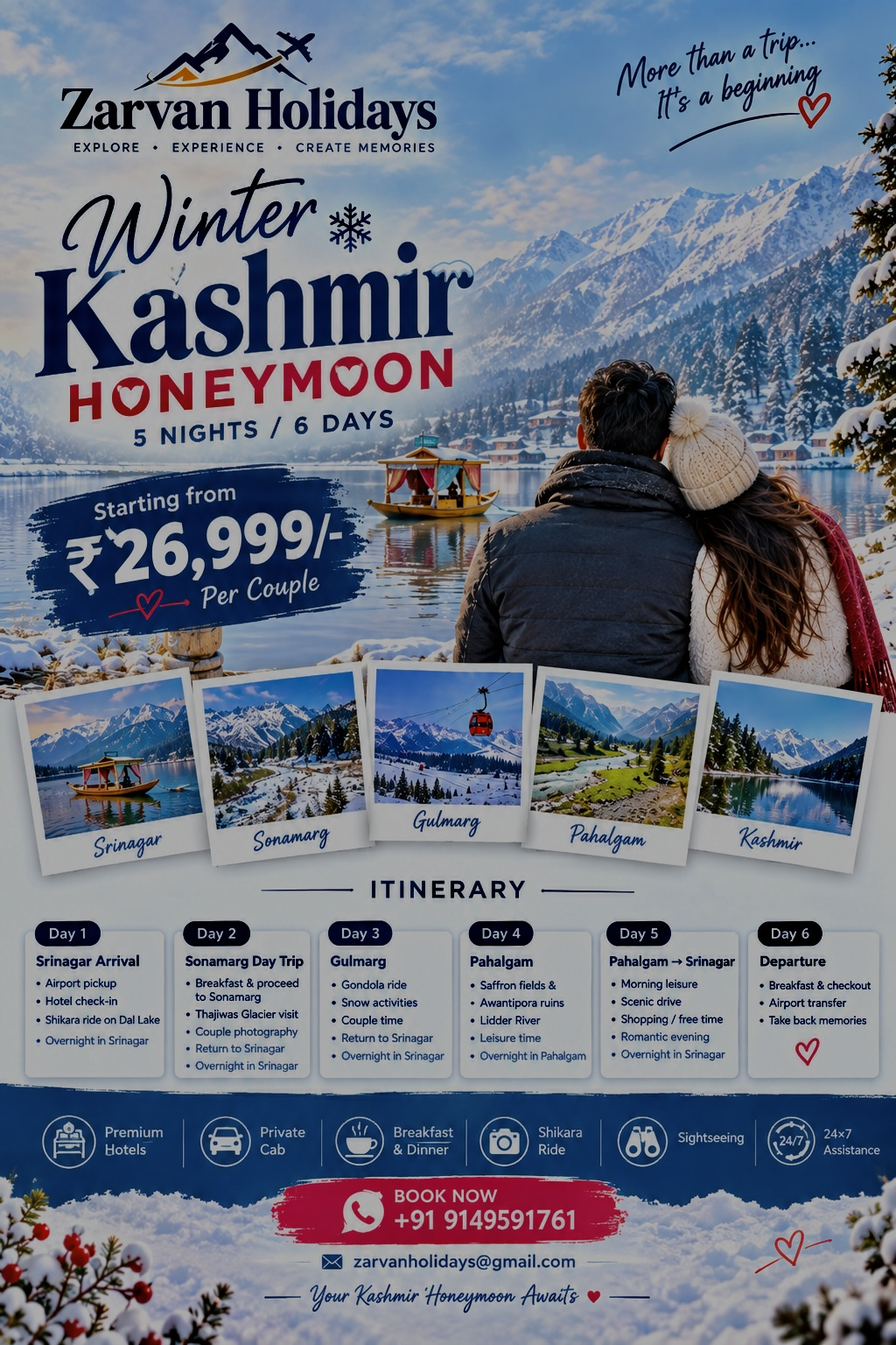 Winter Honeymoon Kashmir escape.