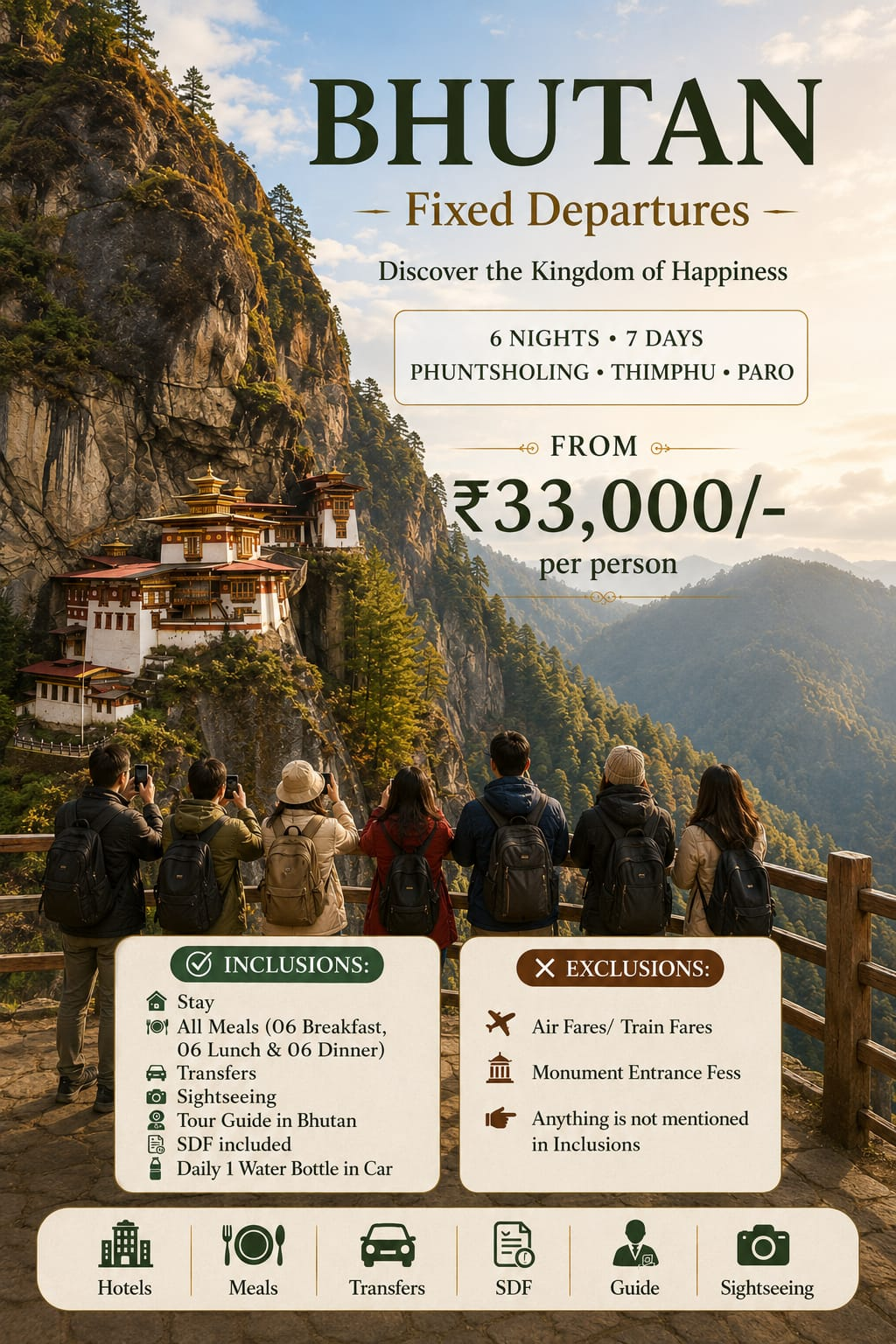 Bhutan Tour Package 6 Nights 7 Days | Phuntsholing Thimphu Paro